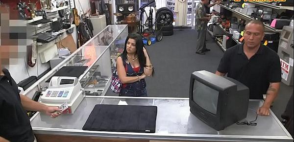  Cuban babe gets screwed at the pawnshop